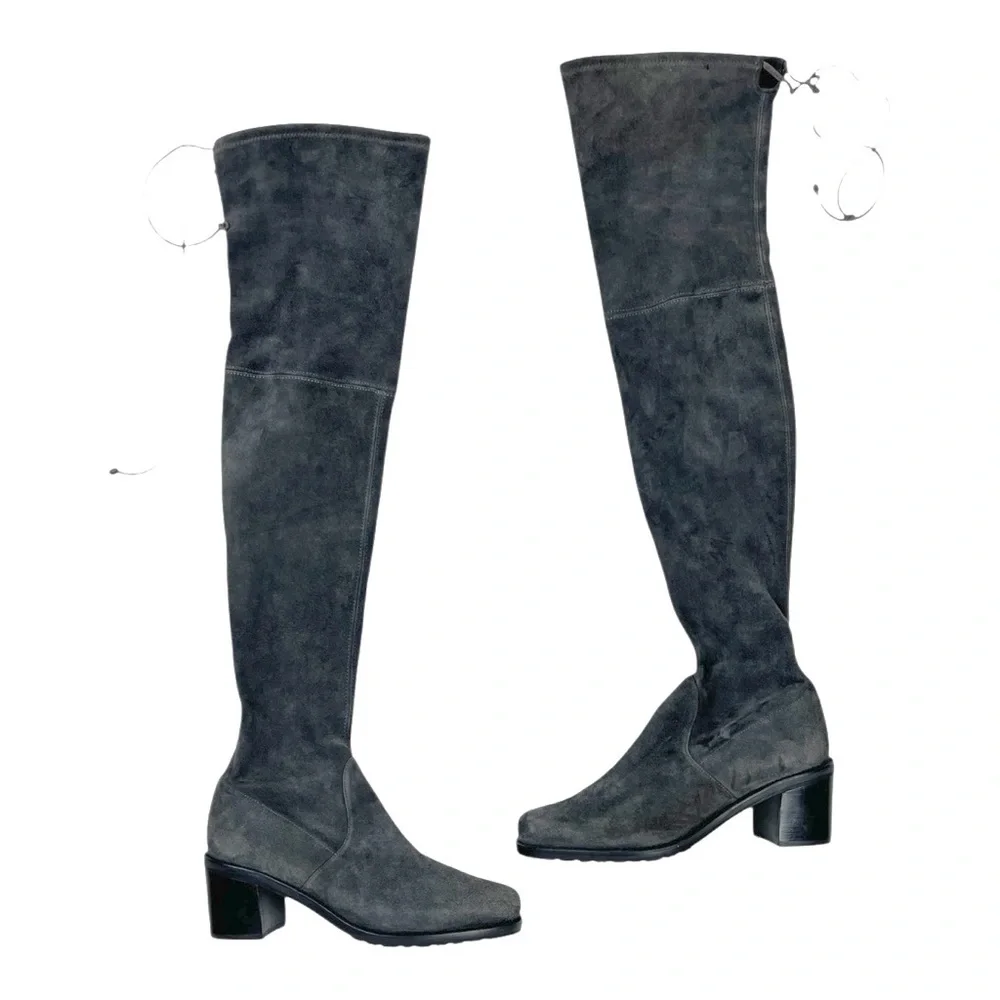Stuart Weitzman Urban Over The Knee Boot in Gray - sz 8